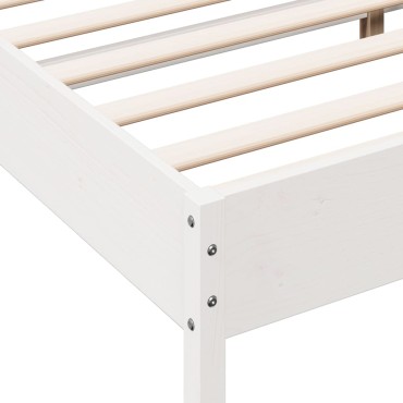 vidaXL Σκελετός Κρεβ. Χωρίς Στρώμα Λευκό 120x190cm Μασίφ Πεύκο 1 τεμ. - Μονό