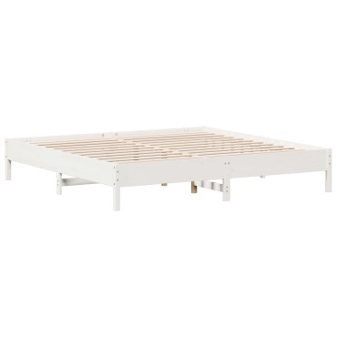 vidaXL Σκελετός Κρεβ. Χωρίς Στρώμα Λευκό 180x200 εκ Μασίφ Πεύκο