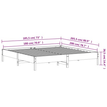 vidaXL Σκελετός Κρεβ. Χωρίς Στρώμα Λευκό 180x200 εκ Μασίφ Πεύκο