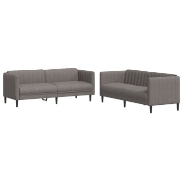 vidaXL Σετ Καναπέ 2 τεμ. Taupe Υφασμάτινο 176x76,5x74,5cm  Διθέσιος Τριθέσιος