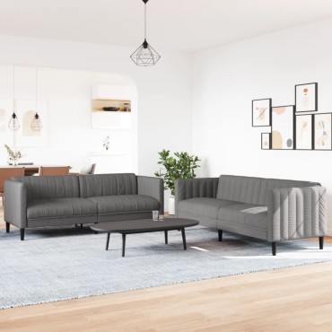 vidaXL Σετ Καναπέ 2 τεμ. Taupe Υφασμάτινο 176x76,5x74,5cm  Διθέσιος Τριθέσιος