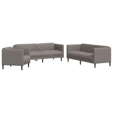 Σετ Σαλονιού 3 τεμ. Taupe Υφασμάτινο 69x76,5x74,5cm  Διθέσιος Τριθέσιος