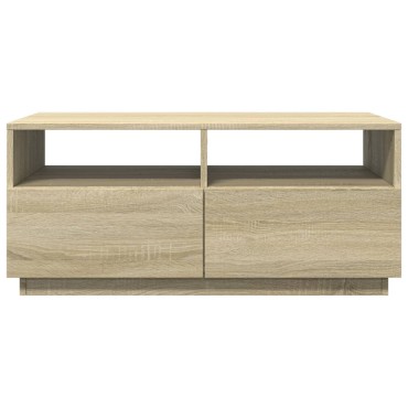 vidaXL Τραπεζάκι Σαλονιού με Φώτα LED Sonoma Δρυς 90x49x40cm 1 τεμ.
