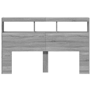 vidaXL Κεφαλάρι με Αποθηκ. Χώρο & LED Γκρι Sonoma 160x17x102cm 1 τεμ.