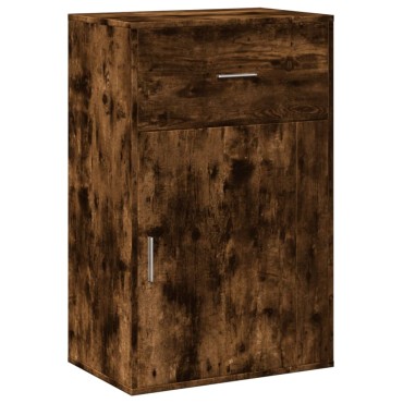 vidaXL Ραφιέρα με Ντουλάπια Καπνιστή Δρυς 56,5x39x90cm Επεξ. Ξύλο 1 τεμ.