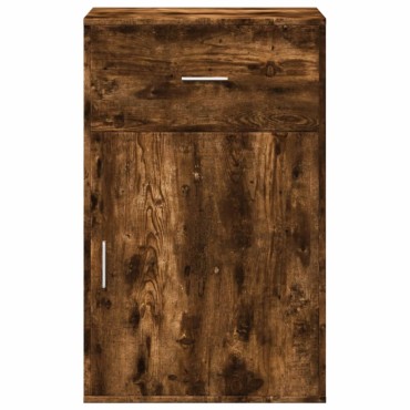 vidaXL Ραφιέρα με Ντουλάπια Καπνιστή Δρυς 56,5x39x90cm Επεξ. Ξύλο 1 τεμ.