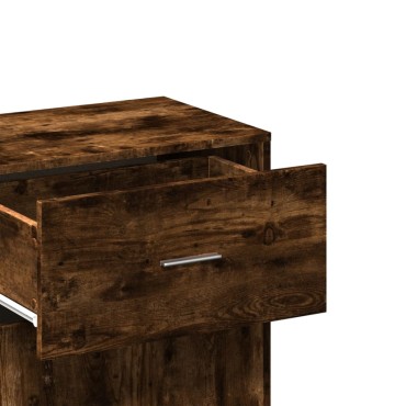 vidaXL Ραφιέρα με Ντουλάπια Καπνιστή Δρυς 56,5x39x90cm Επεξ. Ξύλο 1 τεμ.
