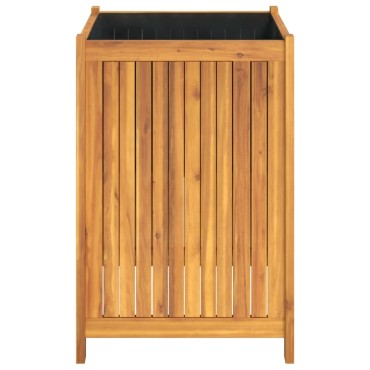 vidaXL Ζαρντινιέρα Κήπου με Επένδυση 50x50x75 εκ. Μασίφ Ξύλο Ακακίας