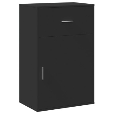 vidaXL Ραφιέρα με Ντουλάπια Μαύρο 56,5x39x90cm Επεξεργασμένο Ξύλο 1 τεμ.