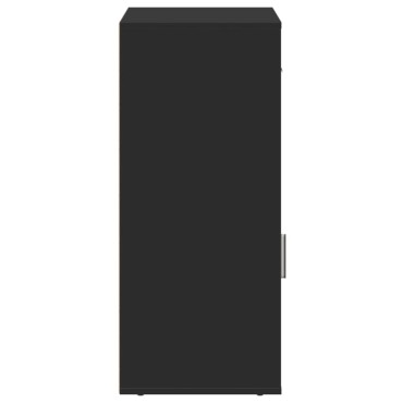 vidaXL Ραφιέρα με Ντουλάπια Μαύρο 56,5x39x90cm Επεξεργασμένο Ξύλο 1 τεμ.