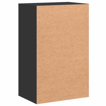 vidaXL Ραφιέρα με Ντουλάπια Μαύρο 56,5x39x90cm Επεξεργασμένο Ξύλο 1 τεμ.