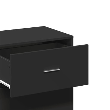 vidaXL Ραφιέρα με Ντουλάπια Μαύρο 56,5x39x90cm Επεξεργασμένο Ξύλο 1 τεμ.
