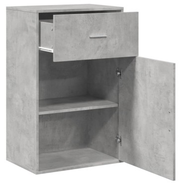 vidaXL Ραφιέρα με Ντουλάπια Γκρι Σκυροδέμ. 56,5x39x90cm Επεξ. Ξύλο 1 τεμ.