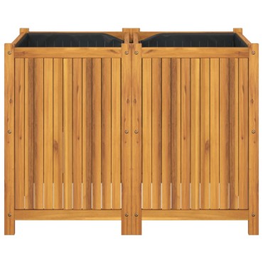vidaXL Ζαρντινιέρα Κήπου με Επένδυση 100x50x75 εκ. Μασίφ Ξύλο Ακακίας