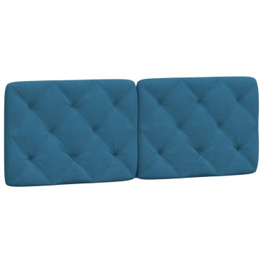vidaXL Μαξιλάρι για Κεφαλάρι Μπλε Βελούδο 142x6x48cm 1 τεμ.