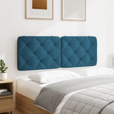 vidaXL Μαξιλάρι για Κεφαλάρι Μπλε Βελούδο 142x6x48cm 1 τεμ.
