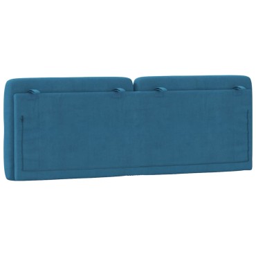 vidaXL Μαξιλάρι για Κεφαλάρι Μπλε Βελούδο 142x6x48cm 1 τεμ.