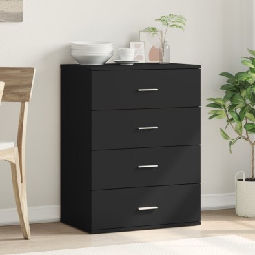 vidaXL Συρταριέρα Μαύρη 60x39x80cm από Επεξεργασμένο Ξύλο 1 τεμ.