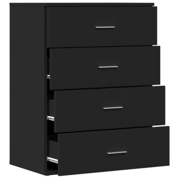 vidaXL Συρταριέρα Μαύρη 60x39x80cm από Επεξεργασμένο Ξύλο 1 τεμ.