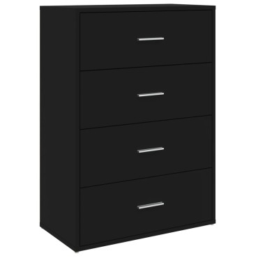 vidaXL Συρταριέρα Μαύρη 60x31x84cm από Επεξεργασμένο Ξύλο 1 τεμ.