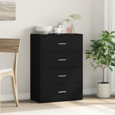 vidaXL Συρταριέρα Μαύρη 60x31x84cm από Επεξεργασμένο Ξύλο 1 τεμ.