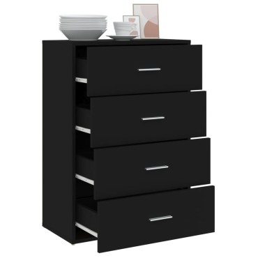 vidaXL Συρταριέρα Μαύρη 60x31x84cm από Επεξεργασμένο Ξύλο 1 τεμ.