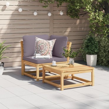 vidaXL Καναπές Κήπου Γωνιακός Μαξιλάρια 73x73x65cm Μασίφ Ξύλο Ακακίας 1 τεμ.