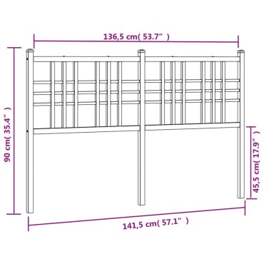 vidaXL Κεφαλάρι Λευκό Μεταλλικό 141,5x3x90cm 1 τεμ.