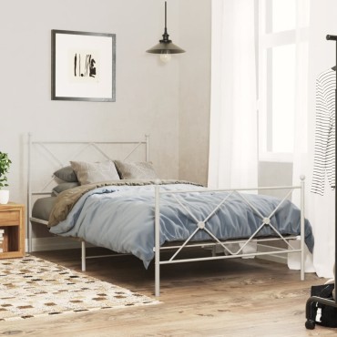 vidaXL Κεφαλάρι Λευκό Μεταλλικό 105x3x90,5cm 1 τεμ.