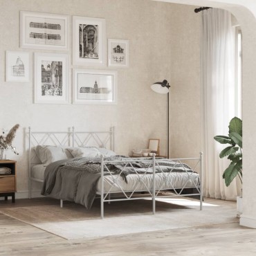 vidaXL Κεφαλάρι Λευκό Μεταλλικό 125x3x90,5cm 1 τεμ.