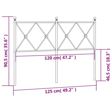 vidaXL Κεφαλάρι Λευκό Μεταλλικό 125x3x90,5cm 1 τεμ.