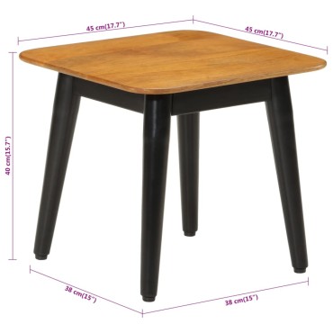 vidaXL Τραπεζάκι Σαλονιού 45x45x40cm Μασίφ Ξύλο Μάνγκο & Σίδηρος 1 τεμ.