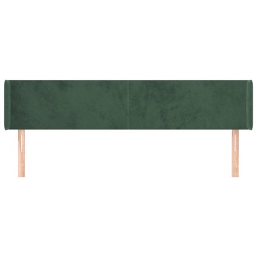vidaXL Κεφαλάρι με Πτερύγια Σκούρο Πράσινο 183x16x78/88cm Βελούδινο 1 τεμ.