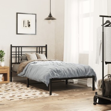 vidaXL Κεφαλάρι Μαύρο Μεταλλικό 104,5x3x90cm 1 τεμ.