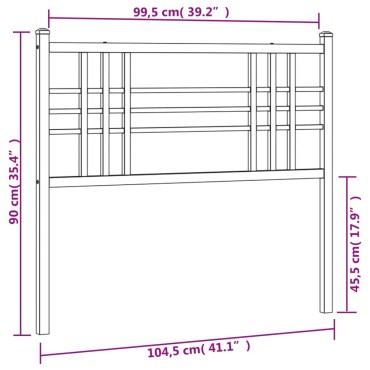 vidaXL Κεφαλάρι Μαύρο Μεταλλικό 104,5x3x90cm 1 τεμ.
