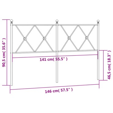 vidaXL Κεφαλάρι Λευκό Μεταλλικό 146x3x90,5cm 1 τεμ.