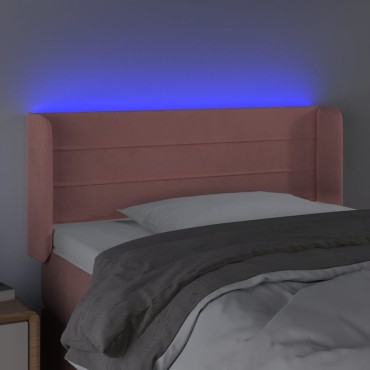 vidaXL Κεφαλάρι Κρεβατιού LED Ροζ 83x16x78/88cm Βελούδινο 1 τεμ.