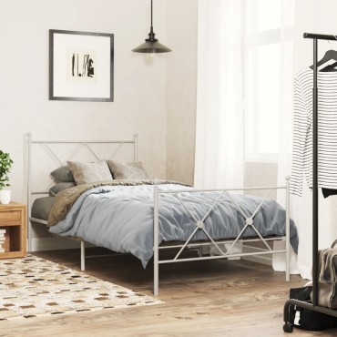 vidaXL Κεφαλάρι Λευκό Μεταλλικό 95x3x90,5cm 1 τεμ.