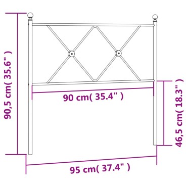 vidaXL Κεφαλάρι Λευκό Μεταλλικό 95x3x90,5cm 1 τεμ.