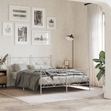vidaXL Κεφαλάρι Λευκό Μεταλλικό 142x3x90,5cm 1 τεμ.