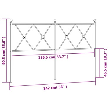 vidaXL Κεφαλάρι Λευκό Μεταλλικό 142x3x90,5cm 1 τεμ.