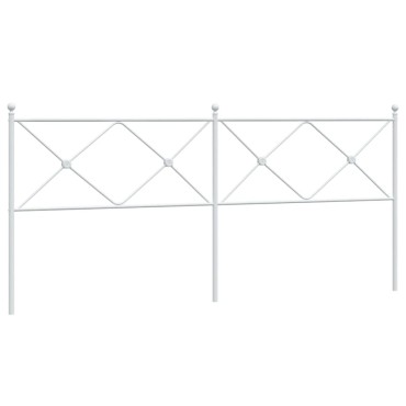 vidaXL Κεφαλάρι Λευκό Μεταλλικό 198x3x90,5cm 1 τεμ.