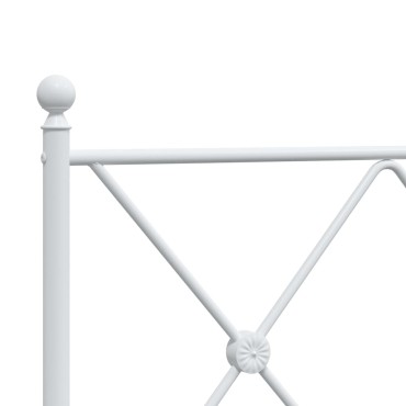 vidaXL Κεφαλάρι Λευκό Μεταλλικό 198x3x90,5cm 1 τεμ.