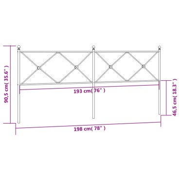 vidaXL Κεφαλάρι Λευκό Μεταλλικό 198x3x90,5cm 1 τεμ.