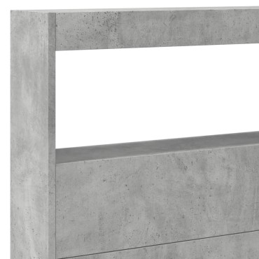 vidaXL Κεφαλάρι με Αποθηκ. Χώρο & LED Γκρι Σκυρ. 220x17x102cm 1 τεμ.