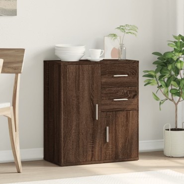 vidaXL Βοηθητικό Ντουλάπι Καφέ Δρυς 60x31x70cm από Επεξεργασμένο Ξύλο 1 τεμ.