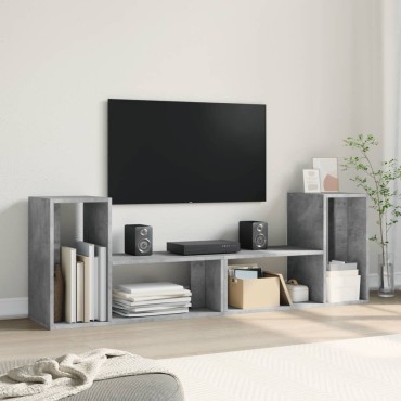 vidaXL Έπιπλα Τηλεόρασης 2 τεμ. Γκρι Σκυρ. 75x30x50cm Επεξεργ. Ξύλο