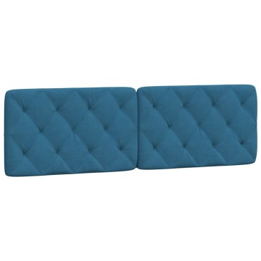 vidaXL Μαξιλάρι για Κεφαλάρι Μπλε Βελούδο 162x6x48cm 1 τεμ.