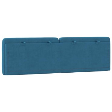 vidaXL Μαξιλάρι για Κεφαλάρι Μπλε Βελούδο 162x6x48cm 1 τεμ.