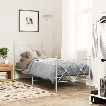 vidaXL Κεφαλάρι Λευκό Μεταλλικό 85x3x90,5cm 1 τεμ.